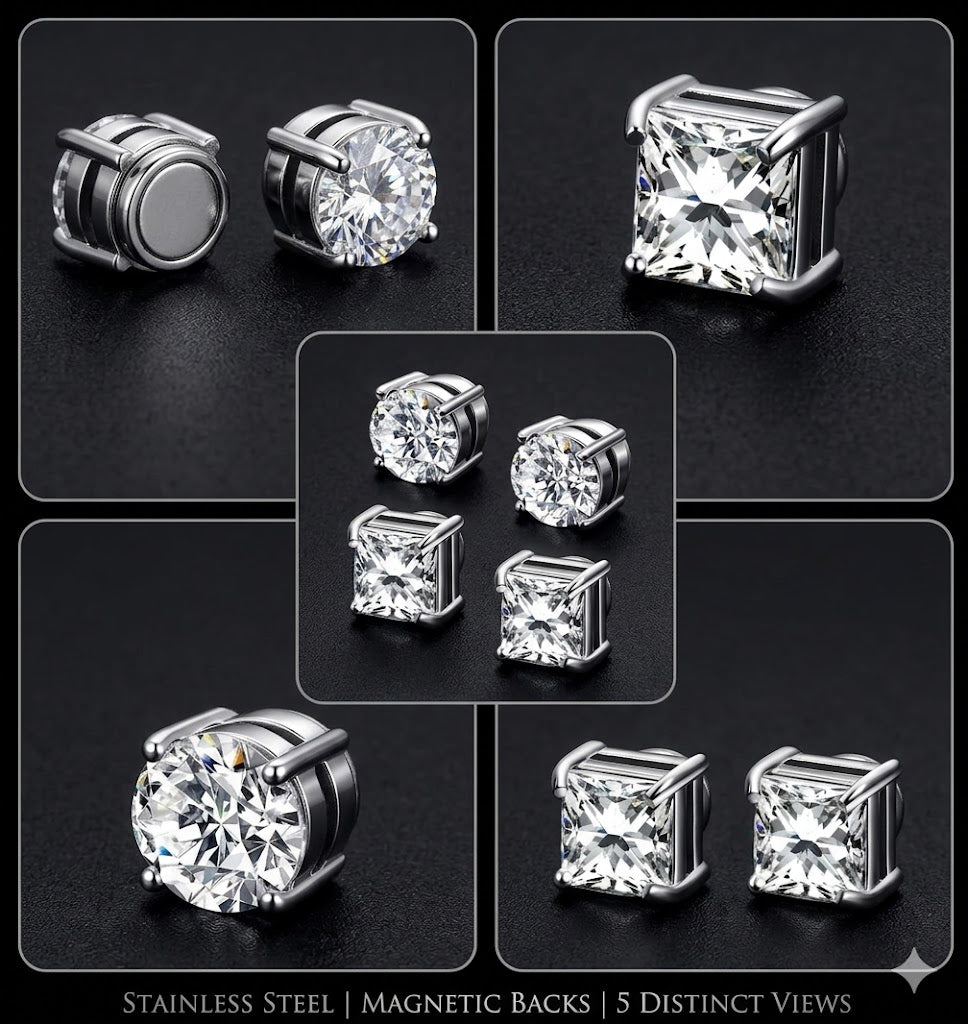 Magnetic Non-Piercing Stud Earings