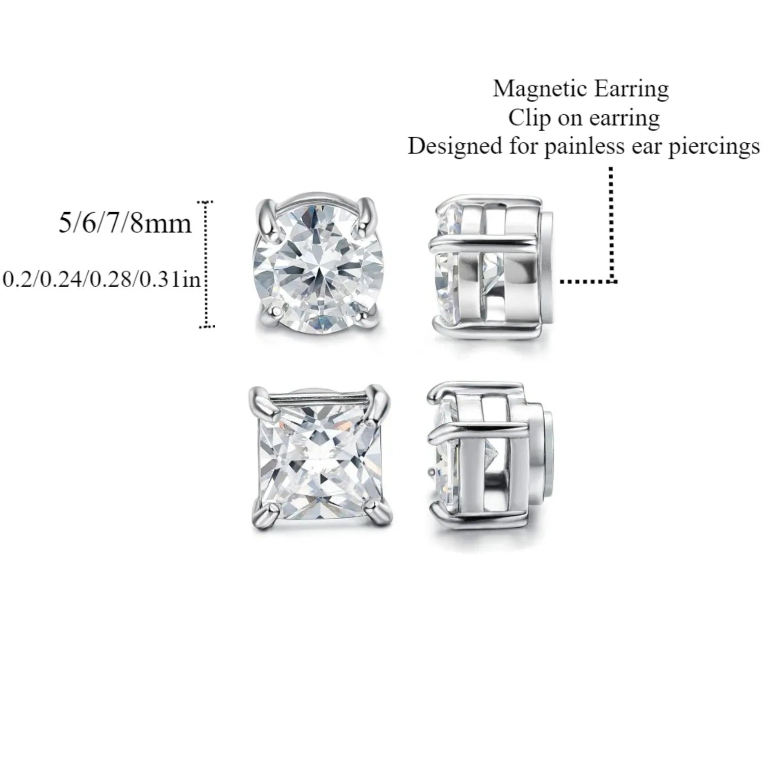 Magnetic Non-Piercing Stud Earings